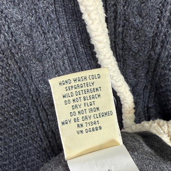 LL Bean Women's Sherpa Trimmed Hooded Cardigan Button-front Jacket W2055 Sz XL - Picture 5 of 8